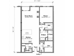 2E | 1 Bed / 1.5 Bath