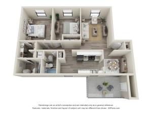 2 Bedroom Floorplan