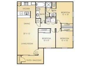 Three Bed, Two Bath, 1050 Square Feet
