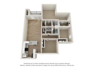 C2 3 Bedroom Floor Plan | Landmark Apartments | Apartments In Murfreesboro TN