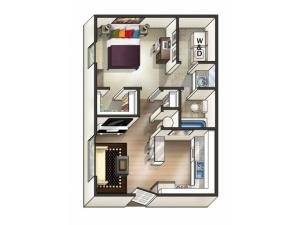A1 Floor Plan | 1 Bedroom Floor Plan | Eagles West | Apartments Near Auburn University