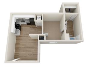 A2 1 Bedroom Floor Plan | Landmark Apartments | Apartments In Murfreesboro TN