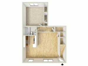 One bedroom floor plan