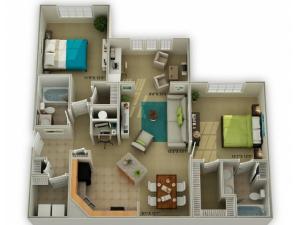 Photo of The Brookstone with Sunroom Two Bedroom Floor Plan