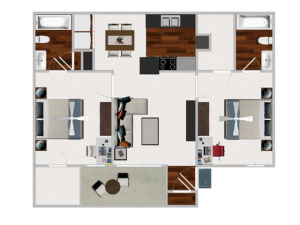 Two Bedroom / Two Bathroom 889 sqft home