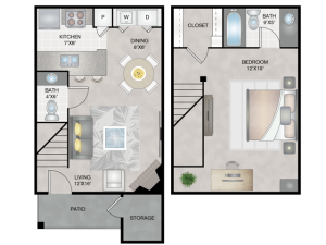 One Bedroom | One Bathroom | Townhome | 790 sqft