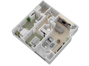 Two Bedroom Floorplan - 3D