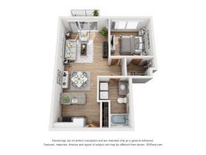 Entertainer - 1 Bed / 1 Bath - 744 SF