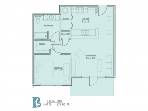 1 Bdrm Floor Plan | 1 Bedroom Apartments For Rent In Baton Rouge | Bayonne at Southshore