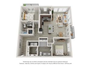 B3 2 bedroom, 2 bathroom Apartment at The Mill at New Holland in Gainsville, GA 30501
