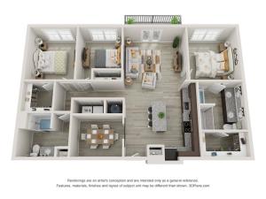 C2 3 bedroom, 2 bathroom Apartment at The Mill at New Holland in Gainsville, GA 30501