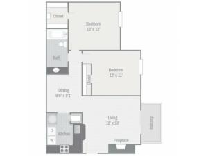 Floor Plan 4 | Nashville Apt | Bellevue West