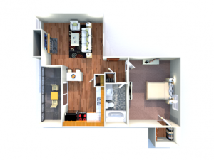 1x1 floor plan