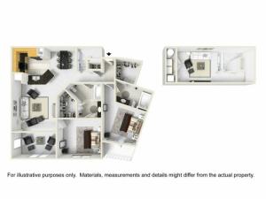 Abbey II  Loft 2BR/2BA 1438 square feet