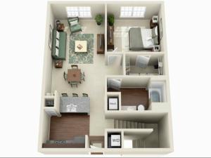 A5 - 2 STORY 1 BED 1.5 BATH WITH RETAIL SPACE ON 1ST FLOOR