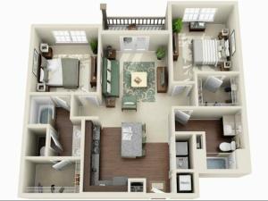B1 - 2 BEDROOM 2 BATH