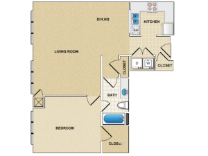 1 Bedroom 1 Bath Apartment