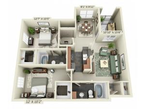 Two Bedroom Two Bathroom floor plan