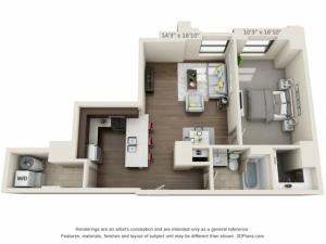 A08-ONE BEDROOM/ ONE BATHROOM- 781 Sq. Ft.