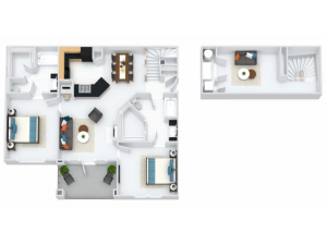 Bristol Loft 2BR/2BA 1320 square feet