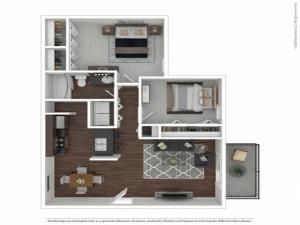 Two Bedroom, One Bathroom, 863 square feet