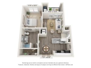 Birch - 1bed, 1 bath 671 square feet