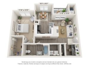 Daphne - 1 bed, 1 bath 831 square feet