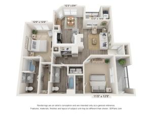 Magnolia - 2 bed, 2 bath 1103 square feet