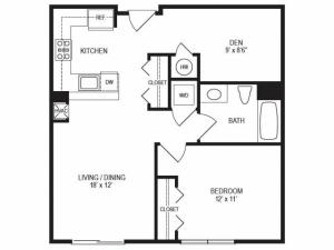 1 Bedroom Floor Plan | Rumney Flats 2