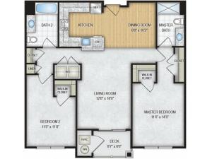 2 Bedroom Floor Plan | The Park at Winter\'s Run