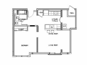 Floor Plan 8 | Apartments In Allston MA | Trac 75