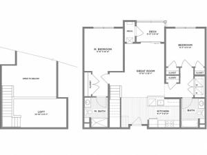 2 Bedroom Floor Plan | Weymouth MA Apartments For Rent | The Gradient