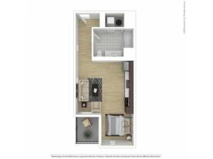 Studio/1 Bath