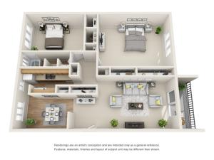 2 bedroom 1 bathroom floor plan in decatur ga