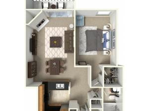 1 Bedroom Floor Plan  | Lake+House Apartments | Wheeling IL Apartments