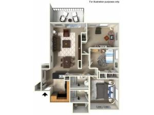 3 Bedroom S Floor Plan  | Lake+House Apartments | Wheeling IL Apartments