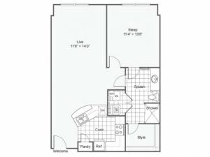 Floor Plan 4 | Dallas Texas Apartments Downtown | Arrive West End