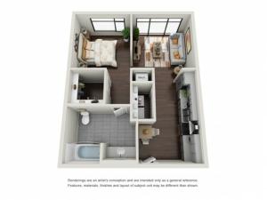 Studio Floor Plan | The Edge at 450