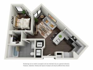 1 Bedroom Floor Plan | The Edge at 450