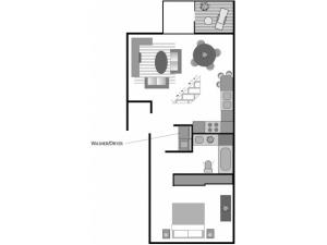 1x1 Deluxe Floorplan