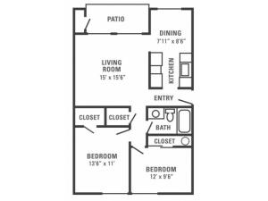 2 Bedroom Floor Plan