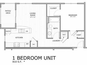 Floor plan image for one bedroom apartment