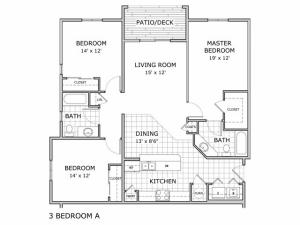 3 bedroom floor plan image