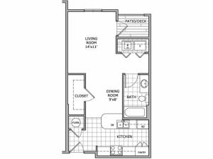 floor plan image of a studio apartment home