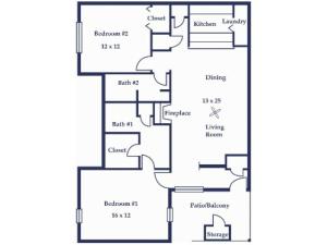 Two Bedroom/Two Bathroom
Magnolia