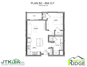 1 BR - B2 - 664 SF