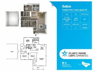 3 Bedroom Floor Plan | Base Housing Camp Lejeune | Atlantic Marine Corps Communities at Camp Lejeune