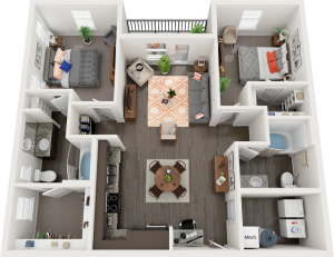 The Petty 2 Bed 2 Bath Apartment