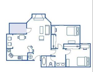 2 Bedroom, 1 Bath