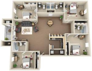 4 Bedroom, 4 Bathroom Premium